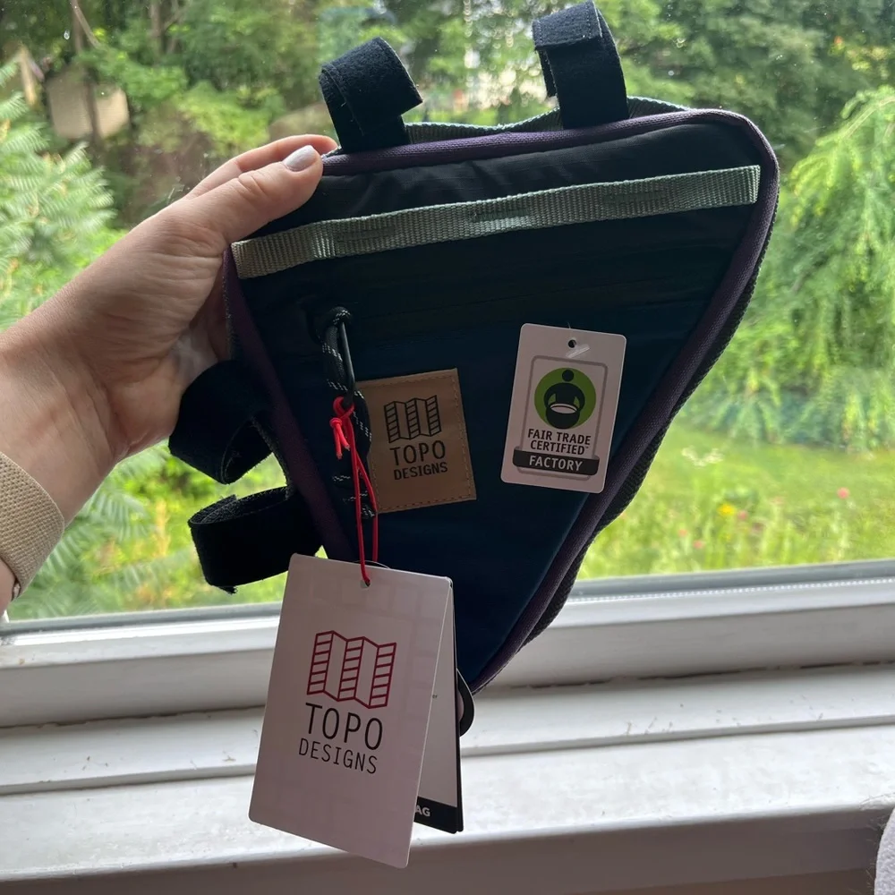 Topo Designs Bike Frame Bag in Midnight/Loganberry - Picture 3 of 3